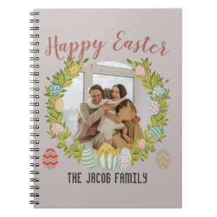 Happy Easter family, happy family one photo Notebook