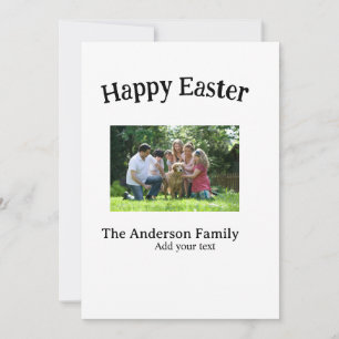 Happy Easter family photo name text reunion simple Invitation