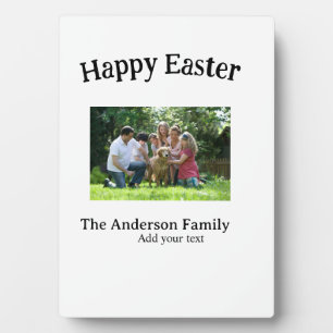 Happy Easter family photo name text reunion simple Plaque