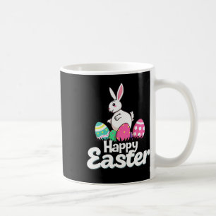 Happy Easter Fat Bunny Easter Outfit Egg Nest Flow Coffee Mug