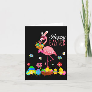 Happy Easter Flamingo With Easter Egg Bysket Hunti Card