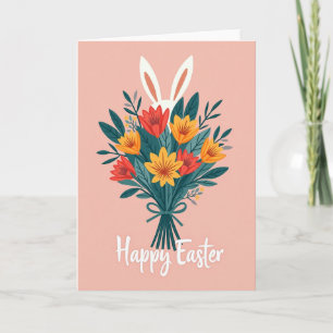 Happy Easter Floral Design Card