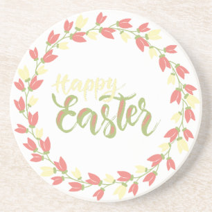 Happy Easter floral/flowers Coaster