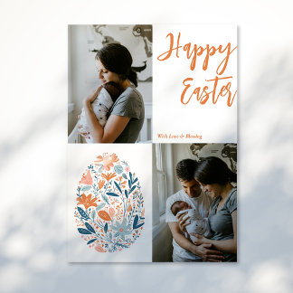 Happy Easter Floral Harmony Collage Holiday Card