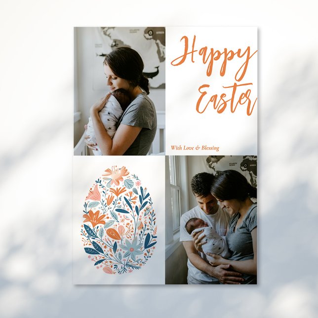  Happy Easter Floral Harmony Collage Holiday Card (Creator Uploaded)