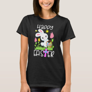Happy Easter Flower Bunny Egg Basket Honeybee Chri T-Shirt