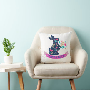 Happy Easter Flowered Bunny Toddler T-shirt Cushion