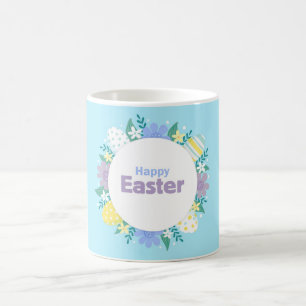 Happy Easter Flowers and Eggs  Coffee Mug