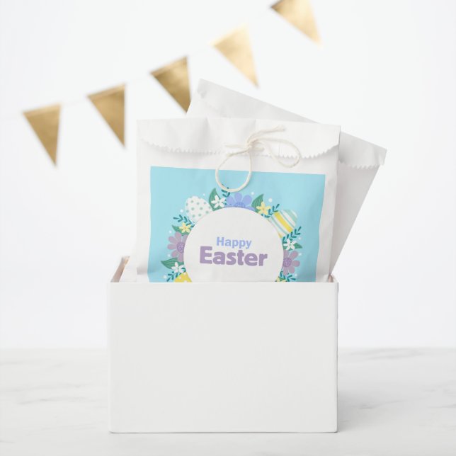 Happy Easter Flowers and Eggs  Favour Bag (Party)