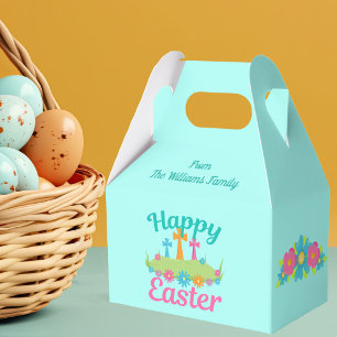 Happy Easter Flowers Crosses Pretty Religious Favour Box