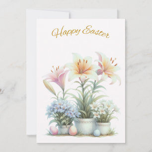 Happy Easter Flowers Easter Card