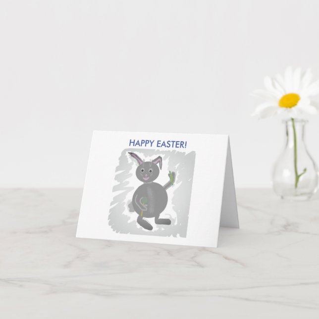 Happy Easter Folded Greeting Card (Small Plant)