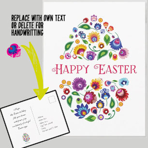 Happy Easter (folklore) customisable Card white