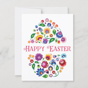 Happy Easter (folklore)  customisable flat Card