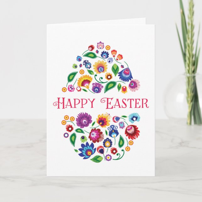 Happy Easter - folklore inspired card, white Card (Front)