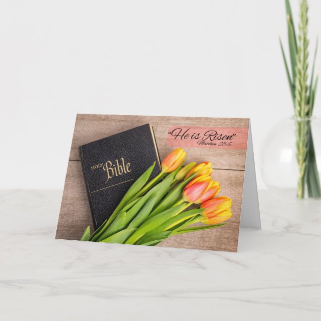 Happy Easter For Anyone Bible and Scripture  Holiday Card (Front)