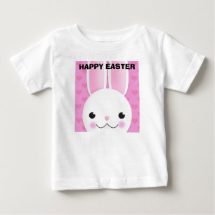 Happy Easter For Anyone Bunny Face With Hearts Baby T-Shirt