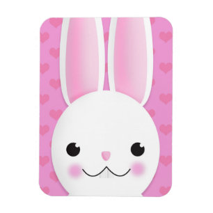 Happy Easter For Anyone Bunny Face With Hearts Ho Magnet