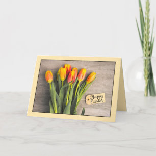 Happy Easter For Anyone Fresh Cut Tulips Holiday Card