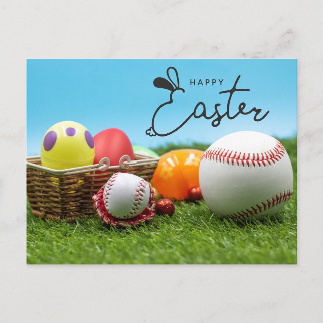 Happy Easter for Baseball Player Holiday Postcard (Front)