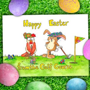 Happy Easter for Golfers by Nicole Janes Holiday Postcard