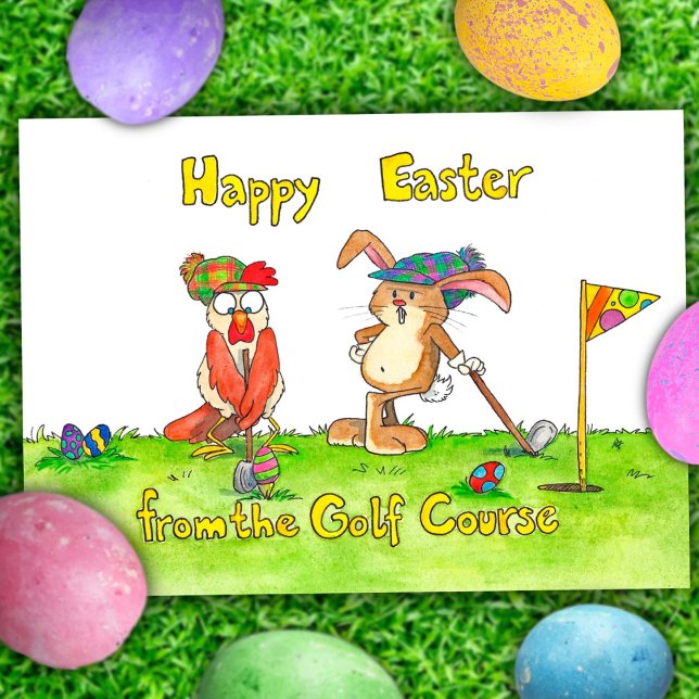 Happy Easter for Golfers by Nicole Janes Holiday Postcard (Creator Uploaded)