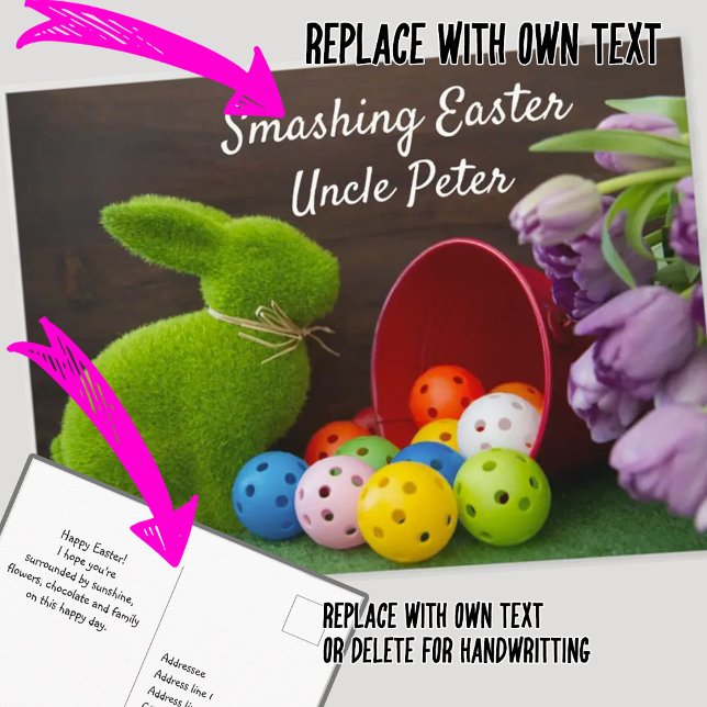 Happy Easter for Pickleballer, lovely Postcard (Creator Uploaded)