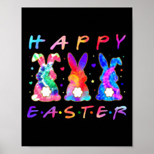 Happy Easter For Women White Easter Bunny Family M Poster