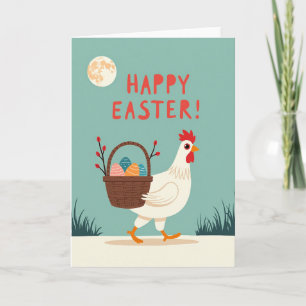 Happy Easter Fowl Basket Card