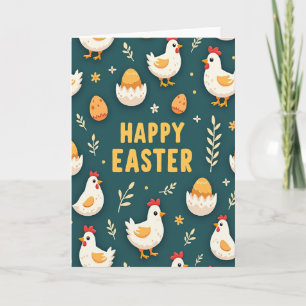 Happy Easter Fowl Pattern Card