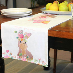 Happy Easter Fox and Bunnies Short Table Runner