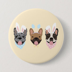 Happy Easter French Bulldogs 7.5 Cm Round Badge