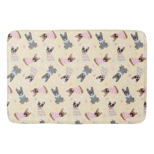 Happy Easter French Bulldogs Bath Mat