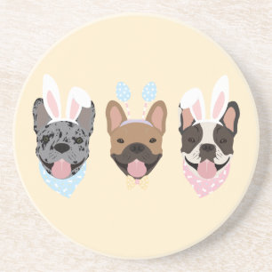 Happy Easter French Bulldogs Coaster