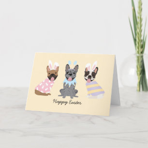 Happy Easter French Bulldogs Holiday Card