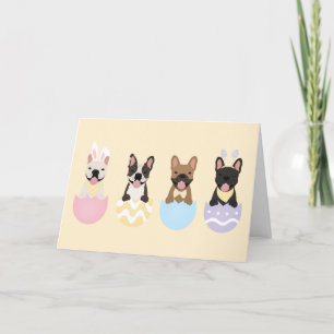 Happy Easter French Bulldogs Holiday Card