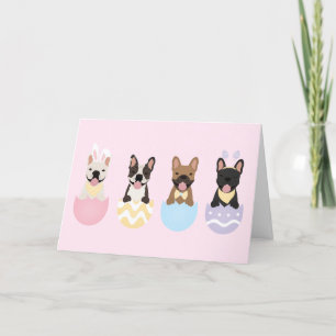 Happy Easter French Bulldogs Holiday Card