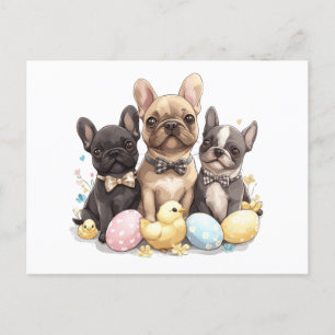 Happy Easter French Bulldogs Postcard