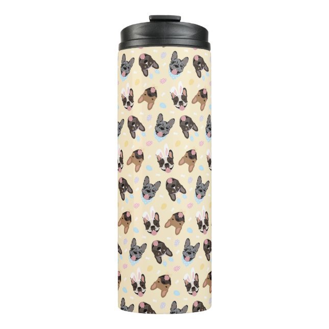Happy Easter French Bulldogs Thermal Tumbler (Front)
