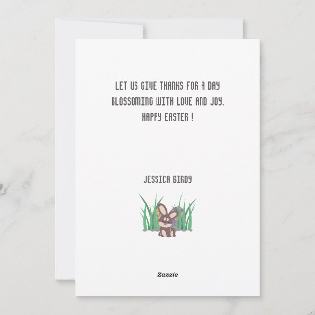  Happy Easter friend,easter bunny mum & baby photo Holiday Card (Back)