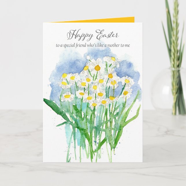 Happy Easter Friend Like a Mother to Me Flowers Card (Front)