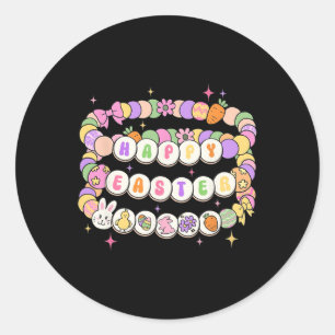 Happy Easter Friendship Bracelet Easter Bunny Egg Classic Round Sticker