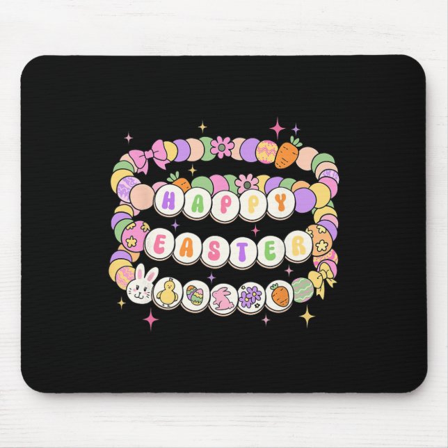Happy Easter Friendship Bracelet Easter Bunny Egg  Mouse Pad (Front)