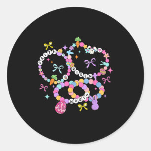Happy easter friendship bracelets easter day women classic round sticker