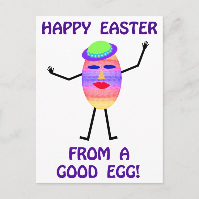 Happy Easter From A Good Egg Shirts & Gifts Holiday Postcard (Front)