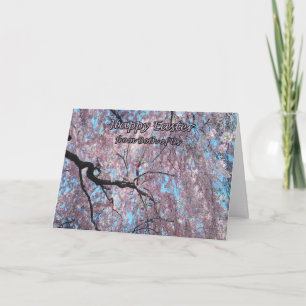 Happy Easter from Both of Us Pink Cherry Blossoms Holiday Card