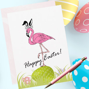 Happy Easter from Florida Flamingo Bunny Ears Holiday Card