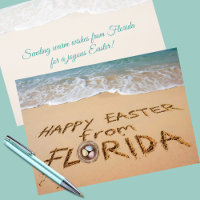 Happy Easter from Florida Written in the Sand