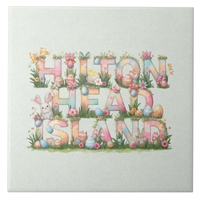 Happy Easter from Hilton Head Island Ceramic Tile (Front)