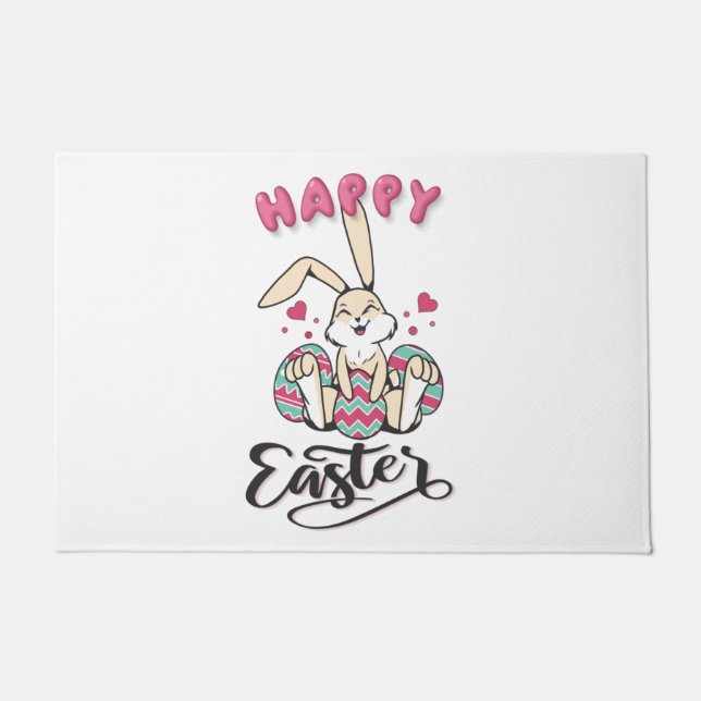 Happy Easter from lovely Easter Bunny Doormat (Front)